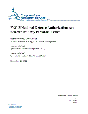 [20141211]R43647_2015财年国防授权法案：选定的军事人员问题.pdf