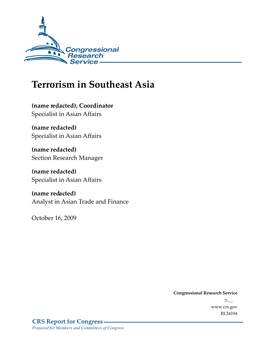 [20091016]RL34194_东南亚的恐怖主义.pdf_第1页
