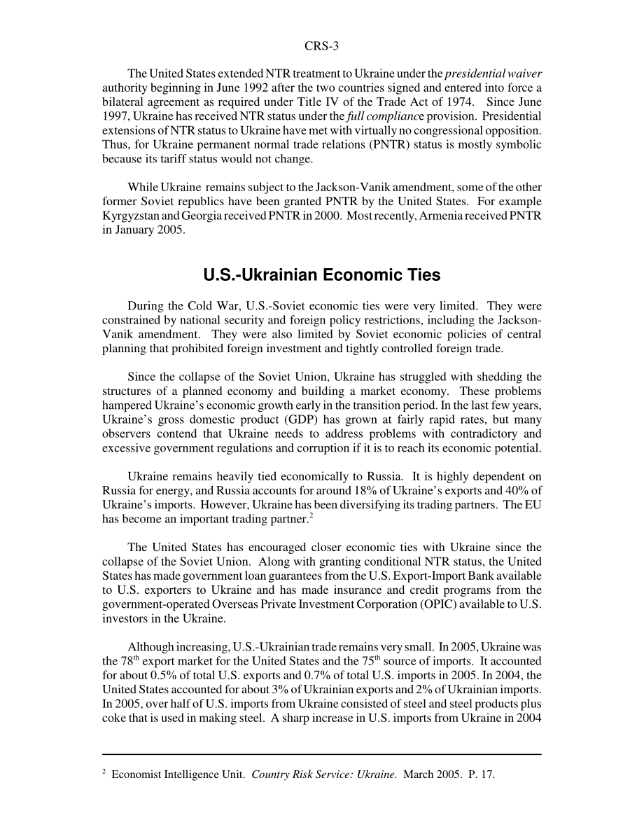 [20060330]RS22114_乌克兰永久正常贸易关系（PNTR）地位和美乌经济关系.pdf_第3页