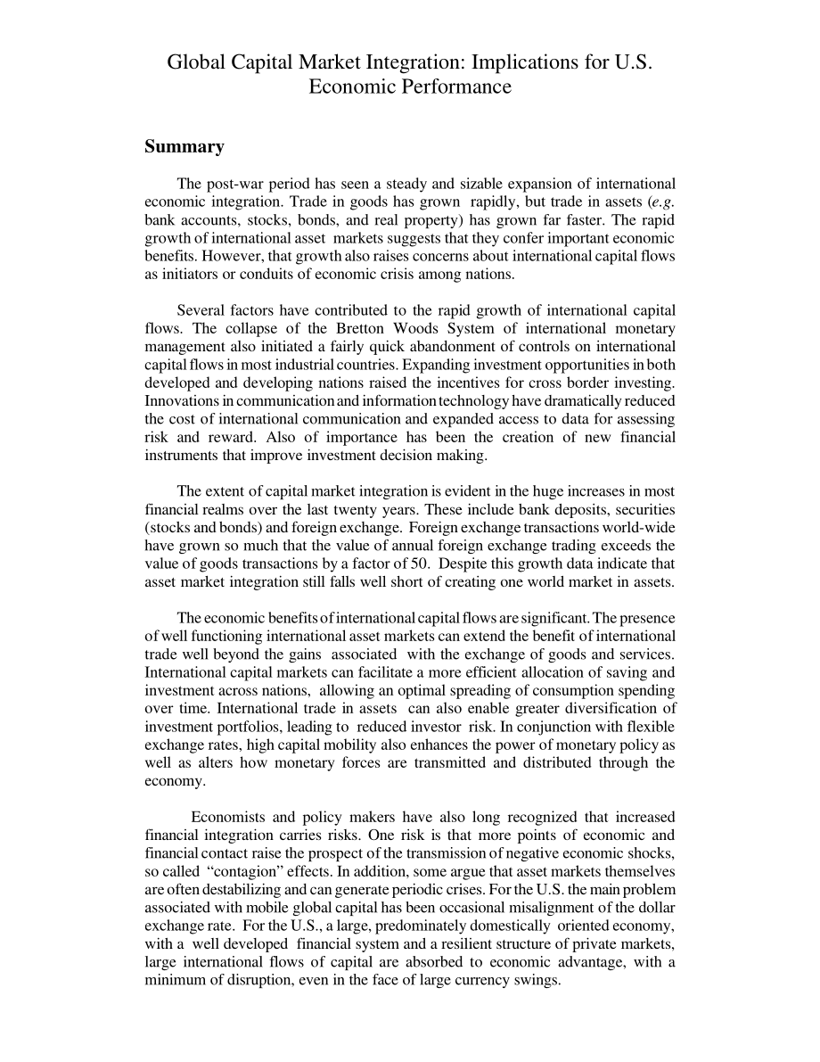[20010112]RL30514_全球资本市场一体化：对美国经济表现的影响.pdf_第2页