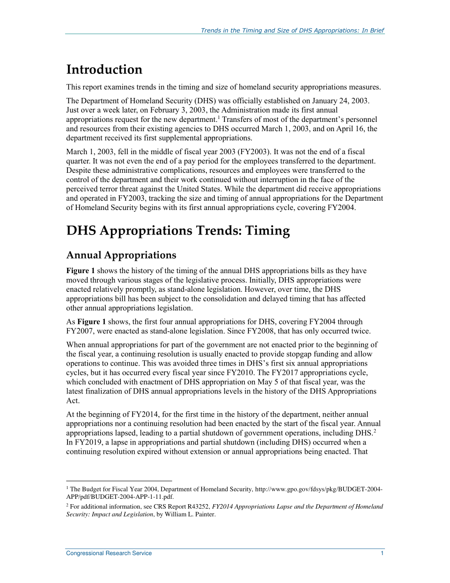 [20191206]R44604_DHS拨款的时间和规模趋势：简言之.pdf_第2页