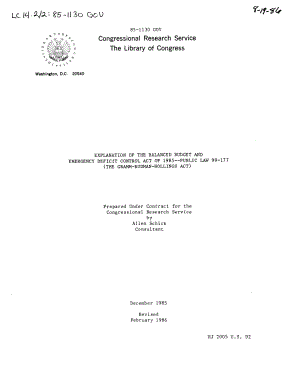 [19860201]85-1130GOV_1985年平衡预算和紧急赤字控制法案解释——公法99-177（格拉姆·鲁德曼·霍林斯法案）.pdf