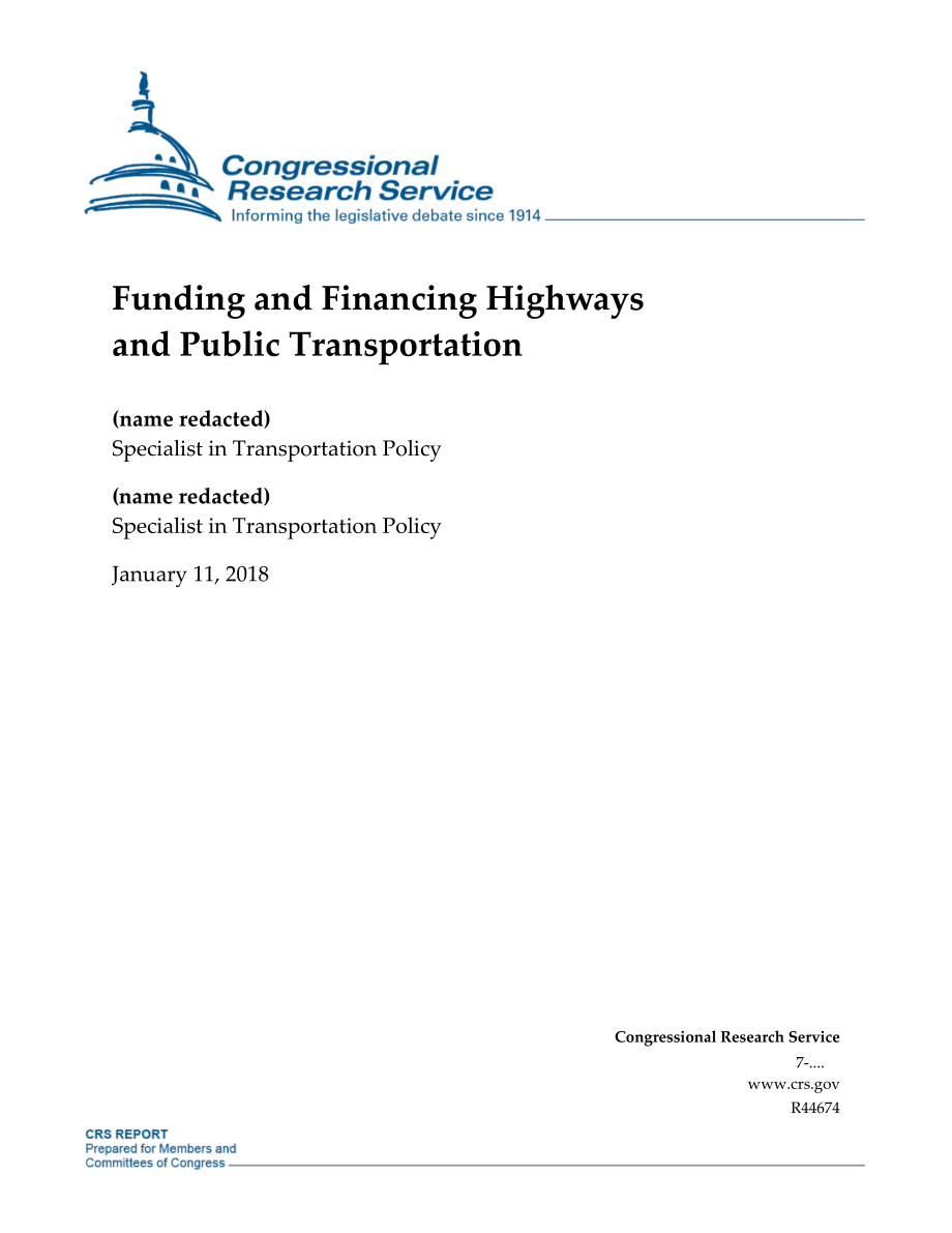 [20180111]R44674_公路和公共交通融资.pdf_第1页