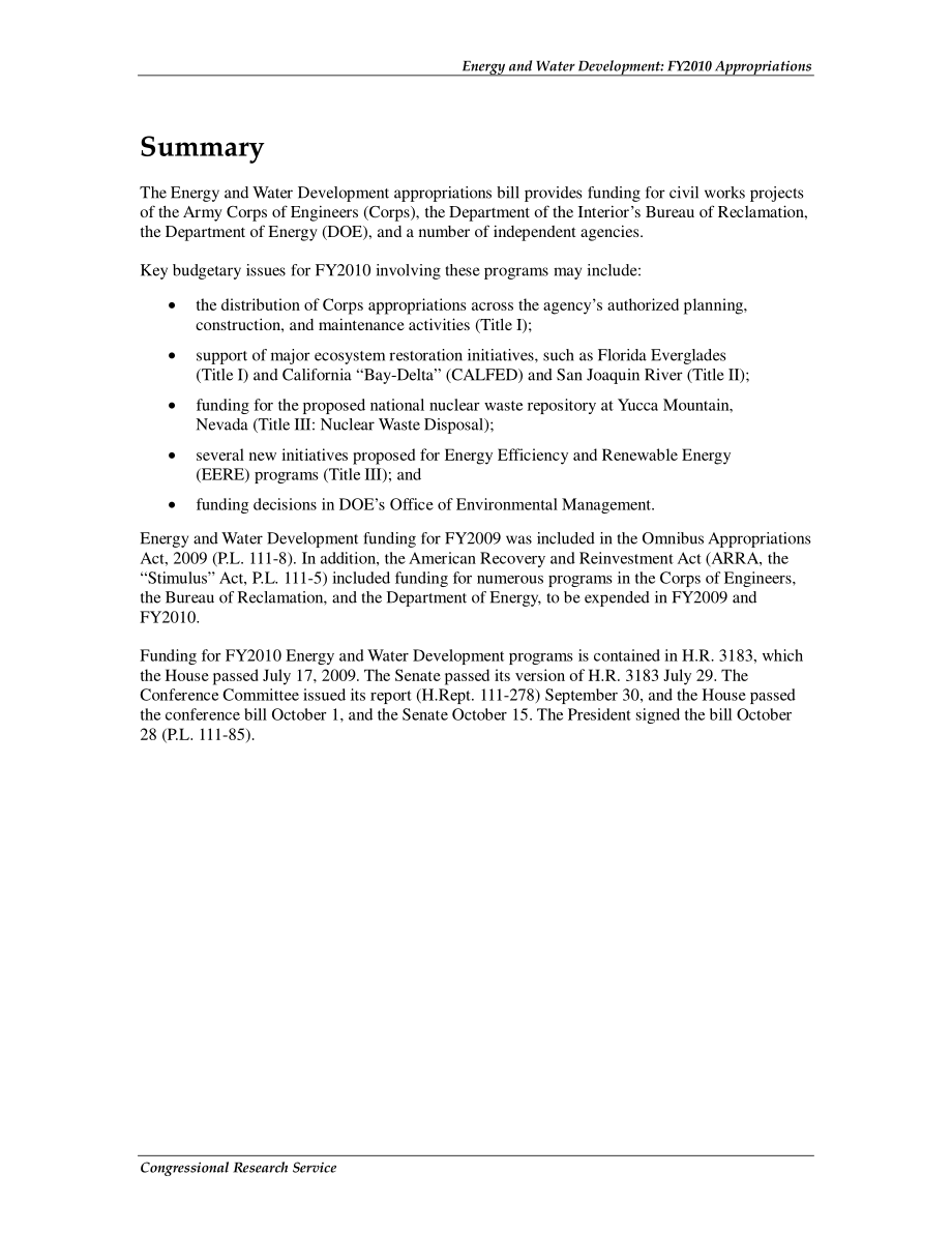 [20100105]R40669_能源和水资源开发：2010财年拨款.pdf_第2页