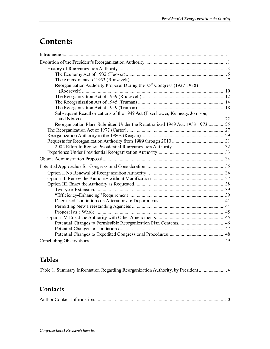 [20121211]R42852_总统重组机构：历史、最近的举措和国会的选择.pdf_第3页