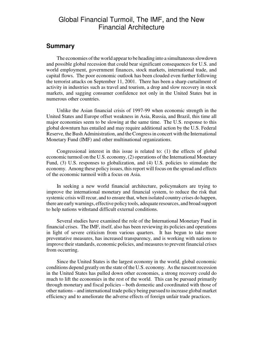 [20011115]RL30272_全球金融动荡、国际货币基金组织和新的金融架构.pdf_第2页