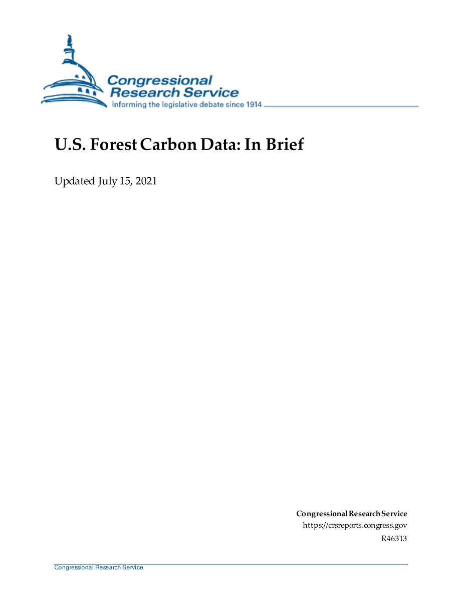 [20210715]R46313_美国森林碳数据：简言之.pdf_第1页