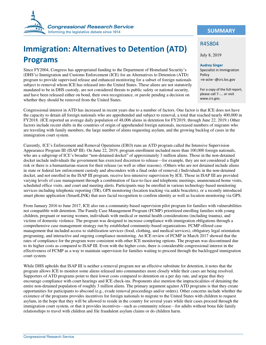 [20190708]R45804_移民：拘留替代方案（ATD）计划.pdf_第2页