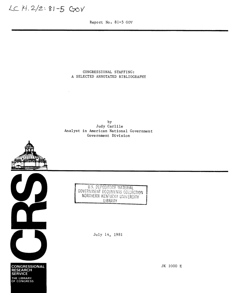 [19810714]29707_国会人员配置：选定的带注释的参考书目.pdf_第1页