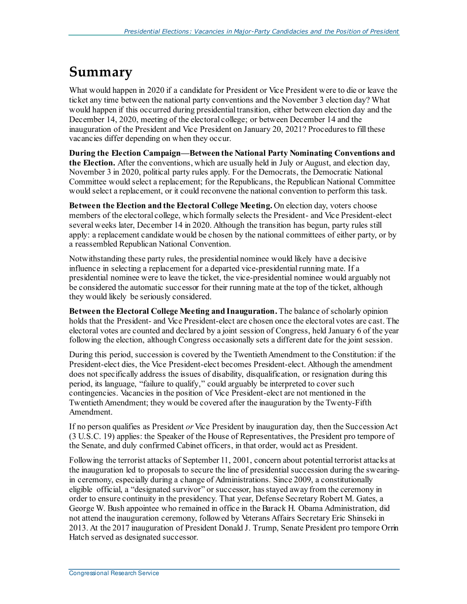 [20201009]R44648_总统选举：主要政党候选人空缺和当选总统职位.pdf_第2页