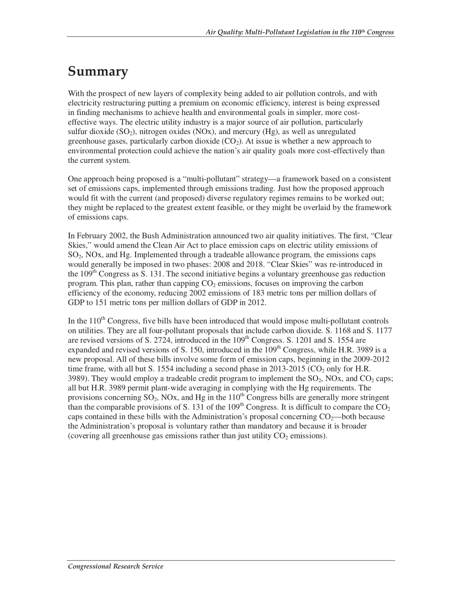 [20080211]RL34018_空气质量：第110届国会多污染物立法.pdf_第2页