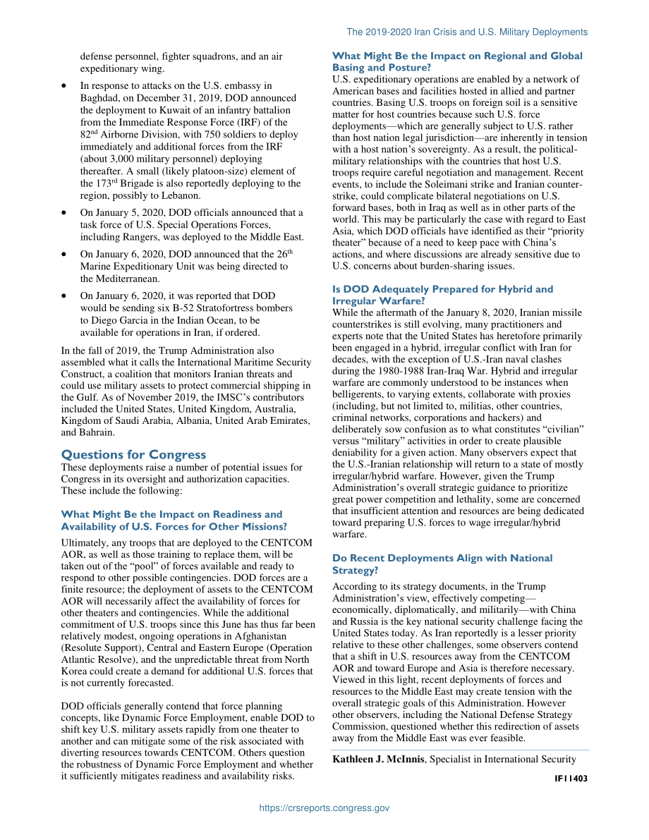 [20200109]IF11403_2019-2020年伊朗危机与美国军事部署 .pdf_第2页