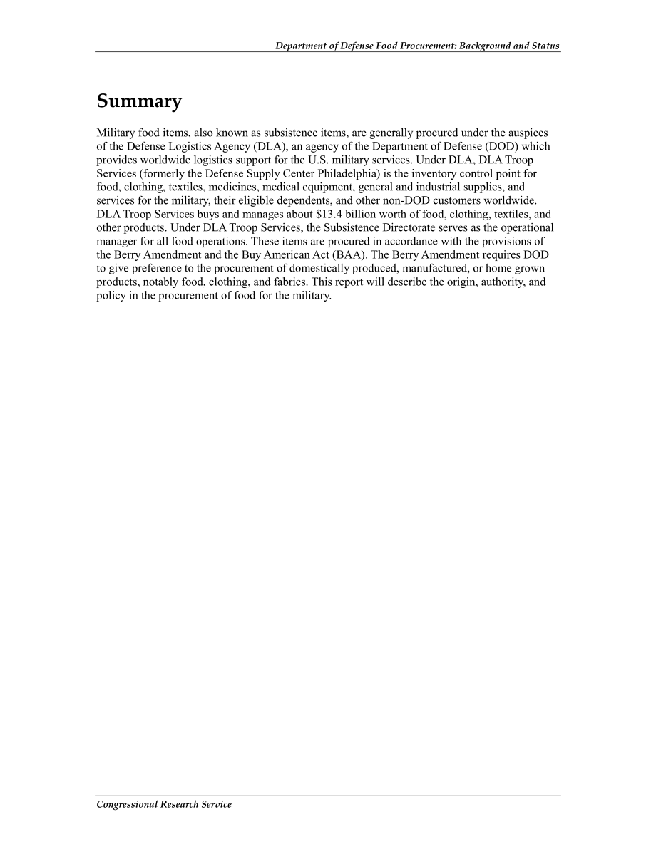 [20130124]RS22190_国防部食品采购：背景和状态.pdf_第2页