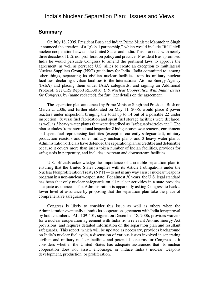 [20061222]RL33292_印度的核分离计划：问题和观点.pdf_第2页