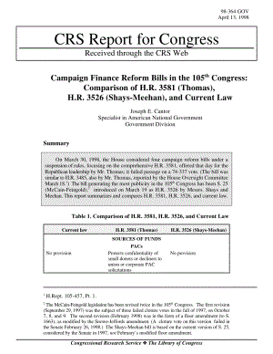 [19980413]98-364GOV_第105届国会竞选资金改革法案：H.R.的比较3581（托马斯）H.R.3526（Shays Meehan）和现行法律.pdf