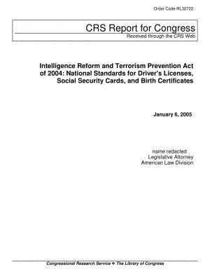 [20050106]RL32722_2004年情报改革和预防恐怖主义法：驾照、社保卡、出生证国家标准.pdf
