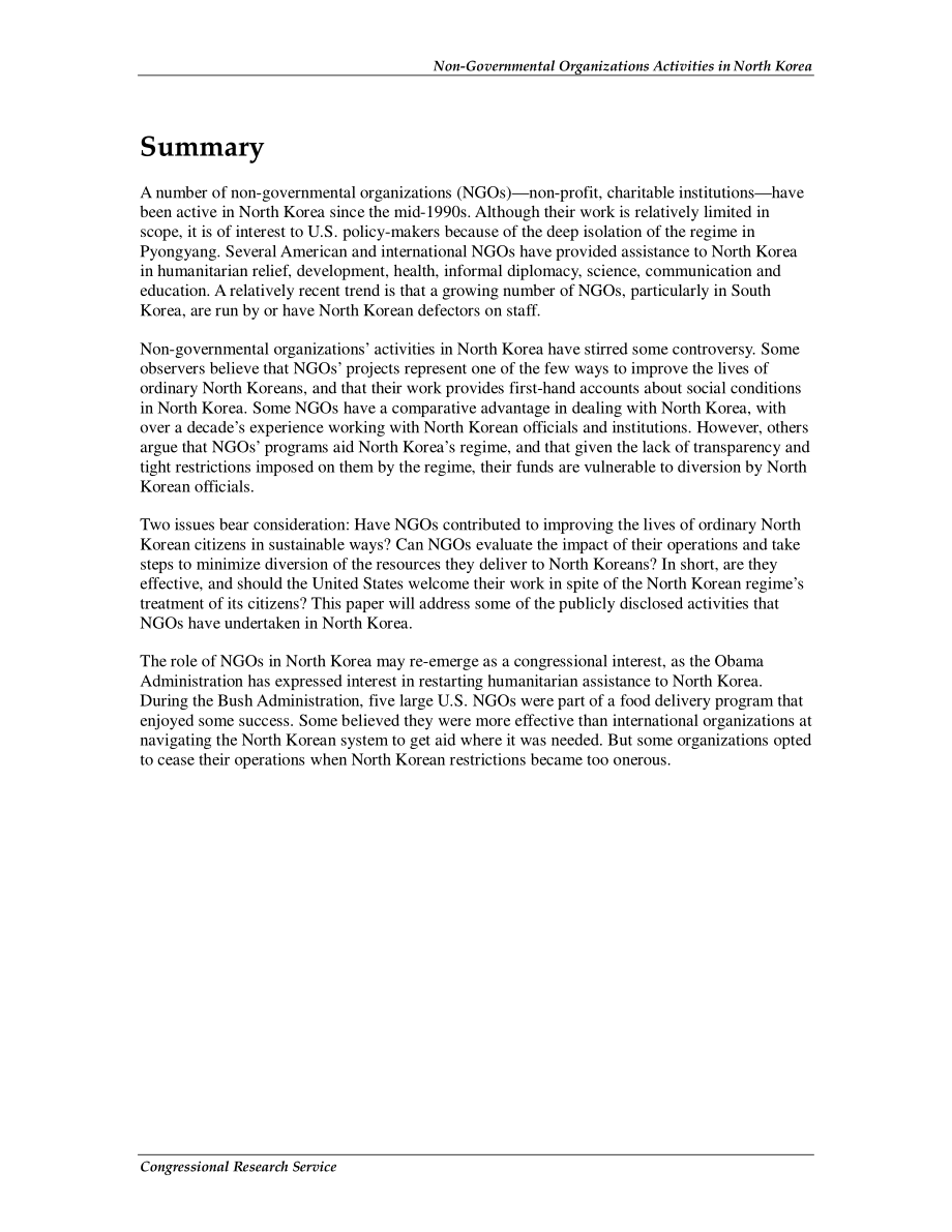 [20110325]R41749_非政府组织在朝鲜的活动.pdf_第2页