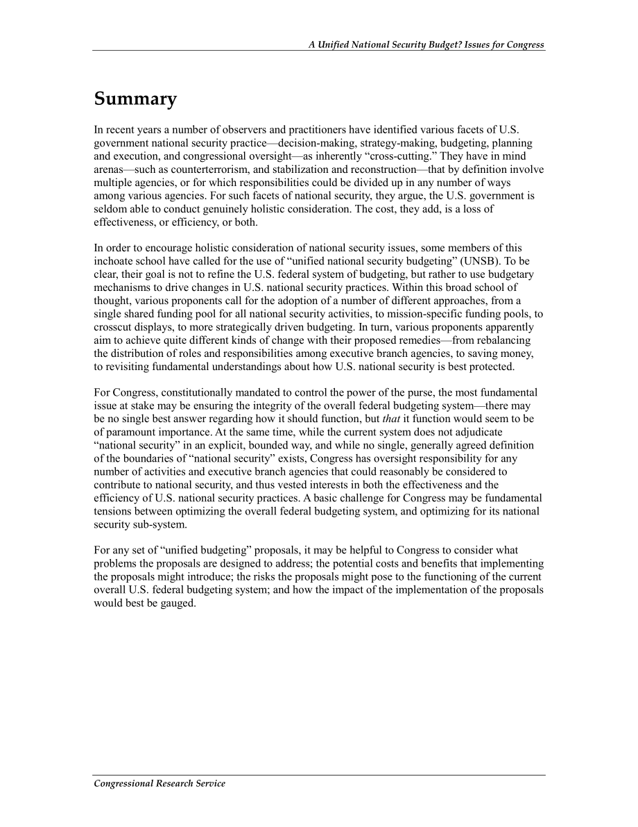 [20130314]R42997_统一的国家安全预算？国会议题.pdf_第2页