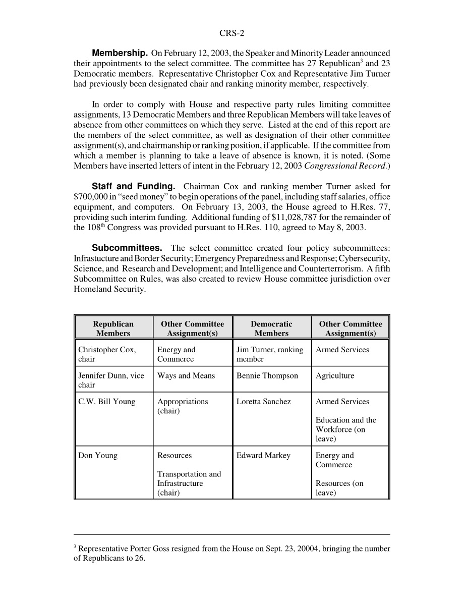 [20041004]RS21431_众议院国土安全特别委员会：情况说明书.pdf_第2页
