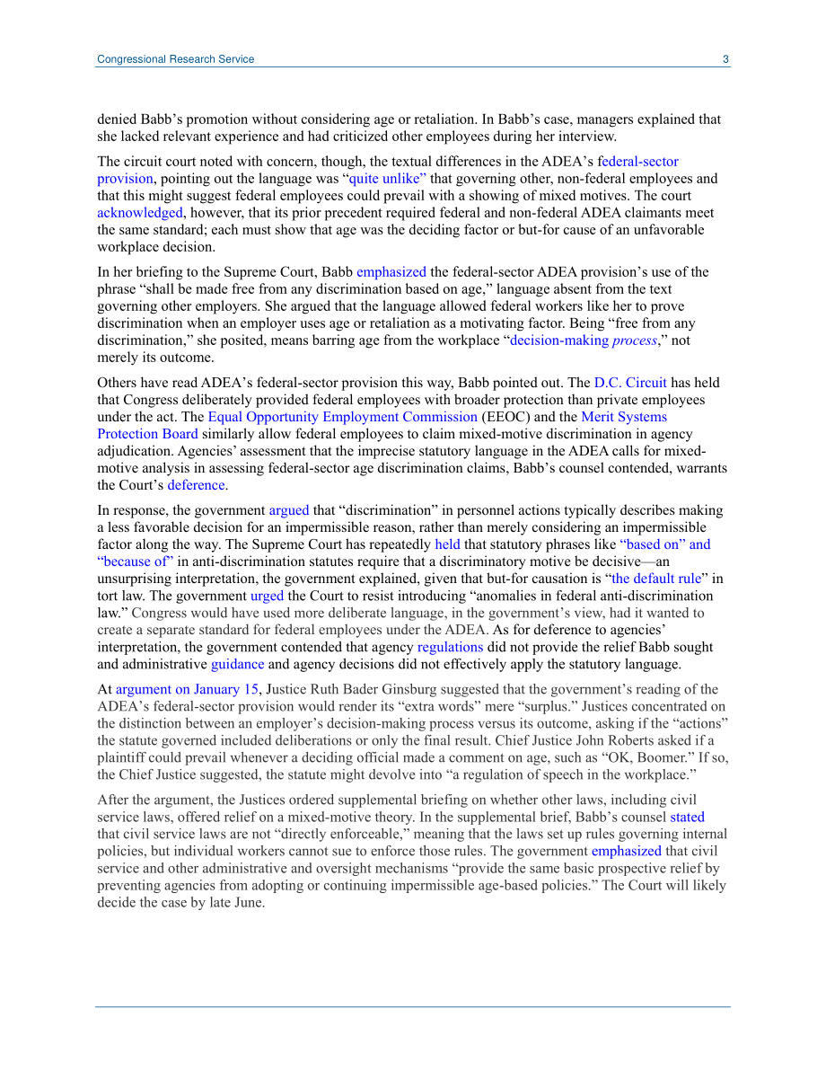 [20200325]LSB10431_Babb诉Wilkie案：《就业法》中的年龄歧视与混合动机.pdf_第3页