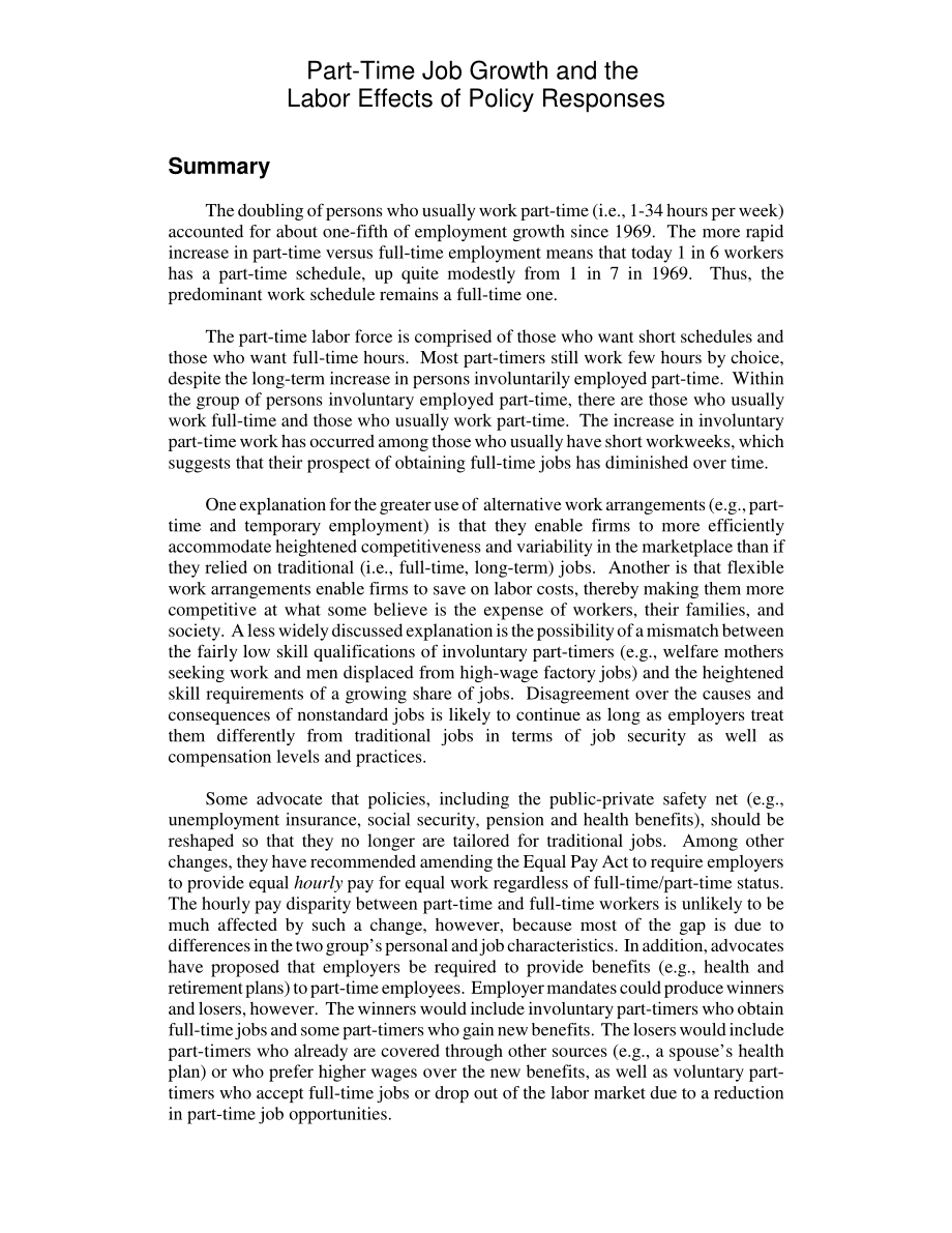[20031028]98-695_非全日制就业增长与政策响应的劳动力效应.pdf_第2页
