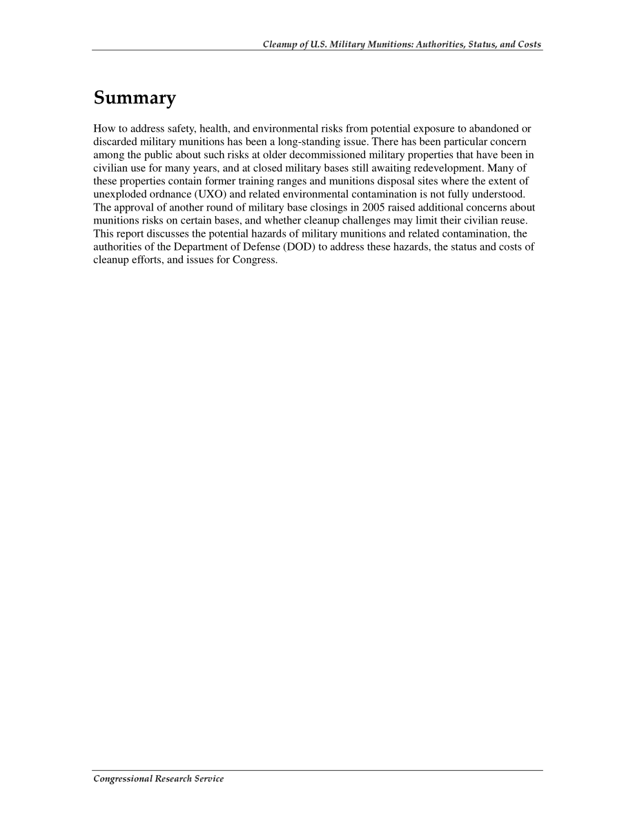 [20080416]RS22862_清理美国军用弹药：权限、状态和成本.pdf_第2页