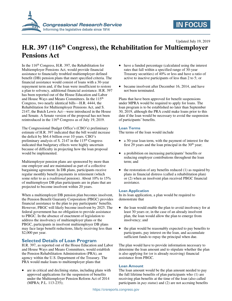 [20190719]IF11144_H、 R397（第116届国会）《多雇主养老金恢复法案》.pdf_第1页
