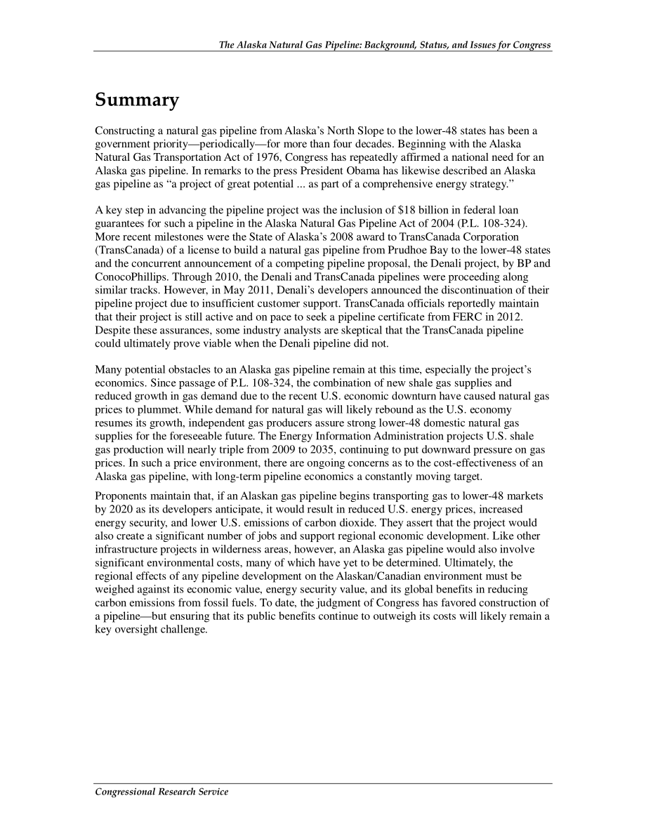 [20110609]R40963_阿拉斯加天然气管道：国会背景、现状和议题.pdf_第2页