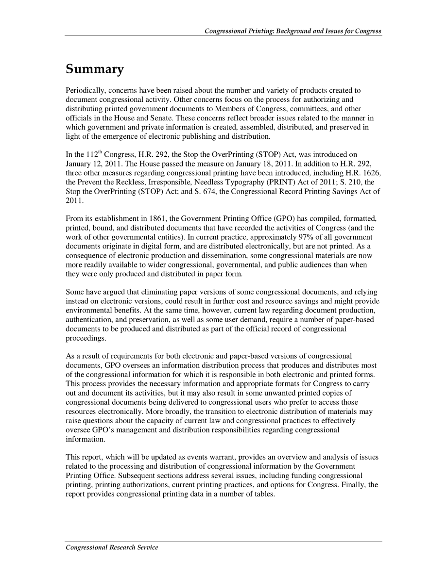 [20110509]R40897_国会印刷：国会背景和议题.pdf_第2页