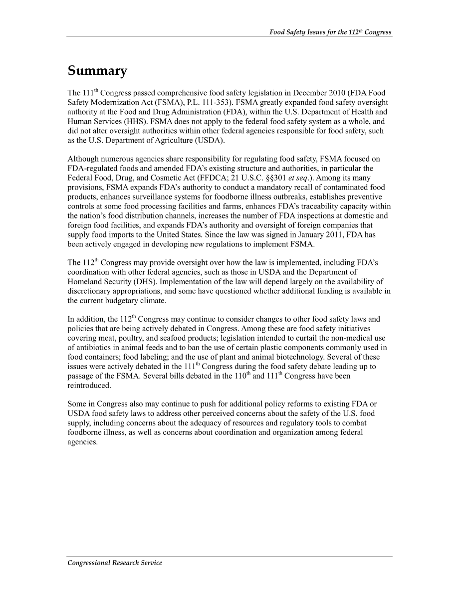 [20120109]R41629_第112届国会的食品安全问题.pdf_第2页