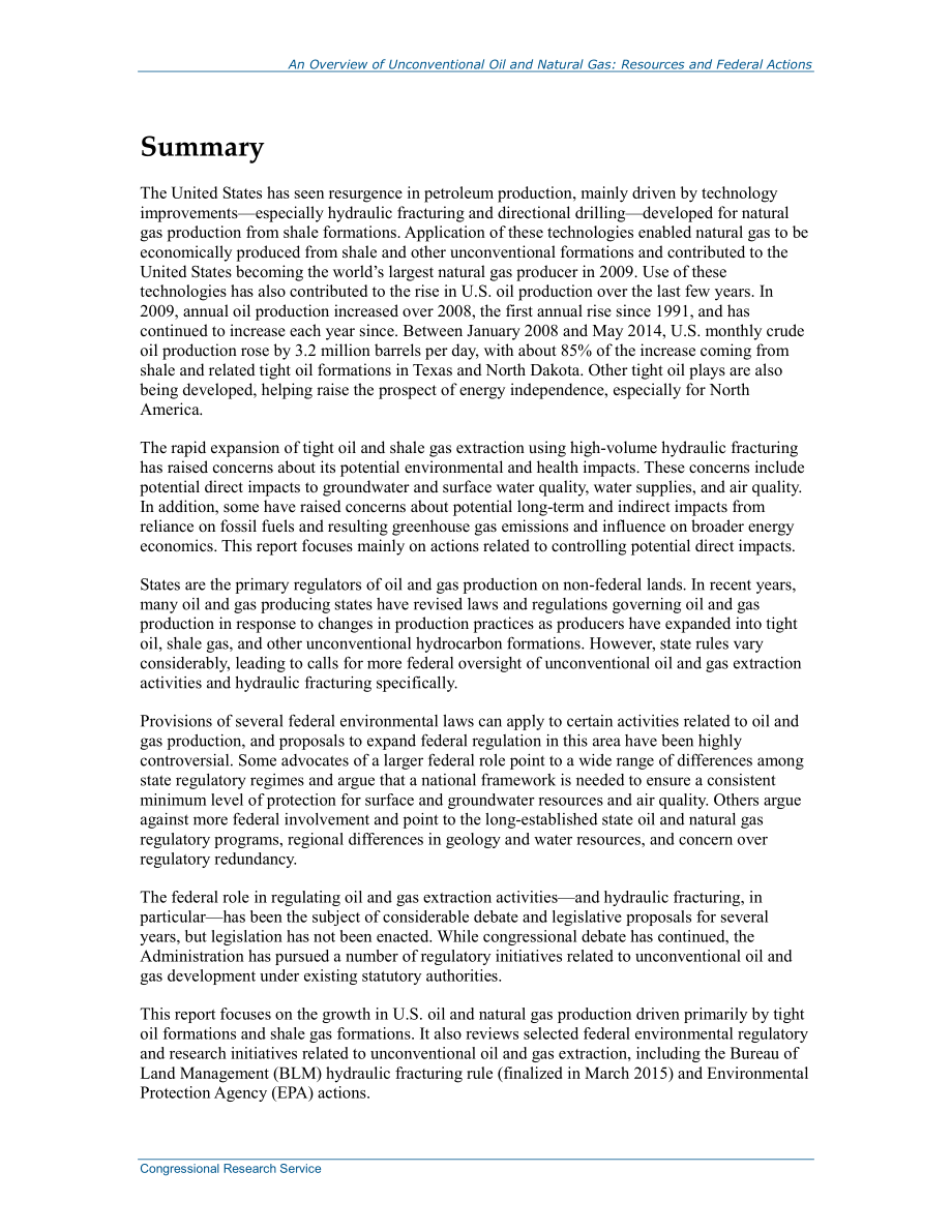 [20150422]R43148_非常规石油和天然气概述：资源和联邦行动.pdf_第2页