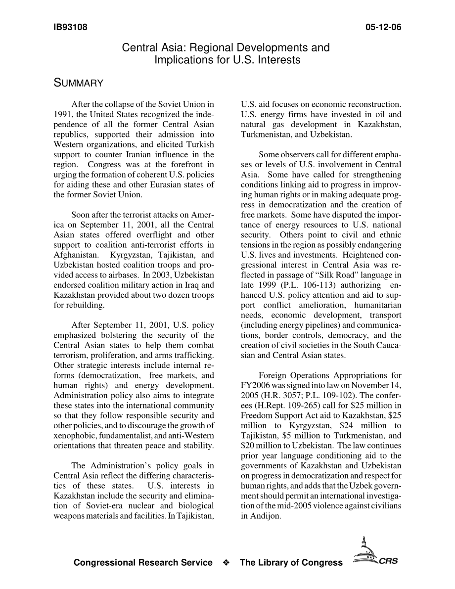[20060512]IB93108_中亚：地区发展和对美国利益的影响.pdf_第3页