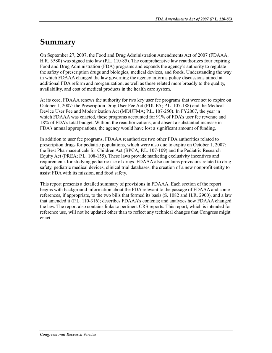 [20100427]RL34465_2007年FDA修正法案（P.L110-85).pdf_第2页