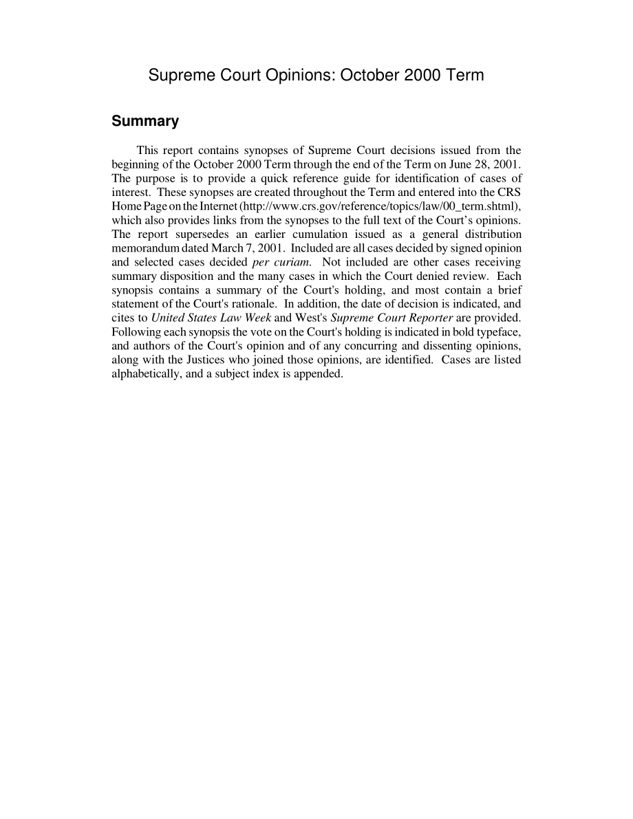 [20010717]RL31060_最高法院意见：2000年10月任期.pdf_第2页
