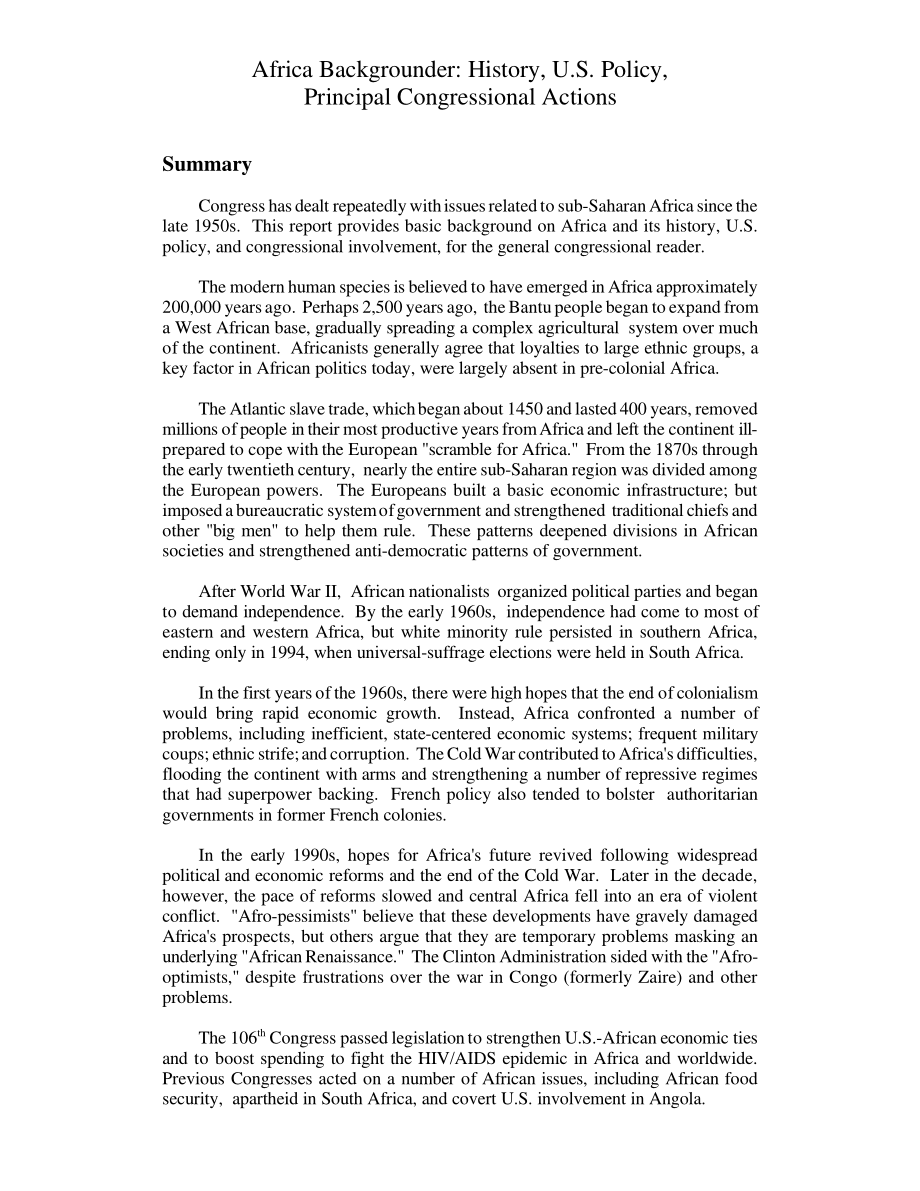 [20010105]RL30029_非洲背景：历史、美国政策、国会主要行动.pdf_第2页