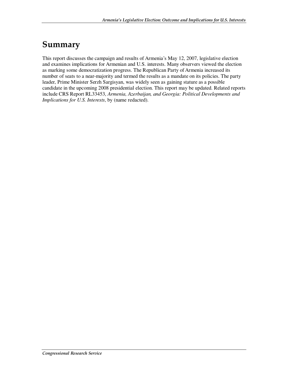 [20070608]RS22675_亚美尼亚议会选举：结果和对美国利益的影响.pdf_第2页