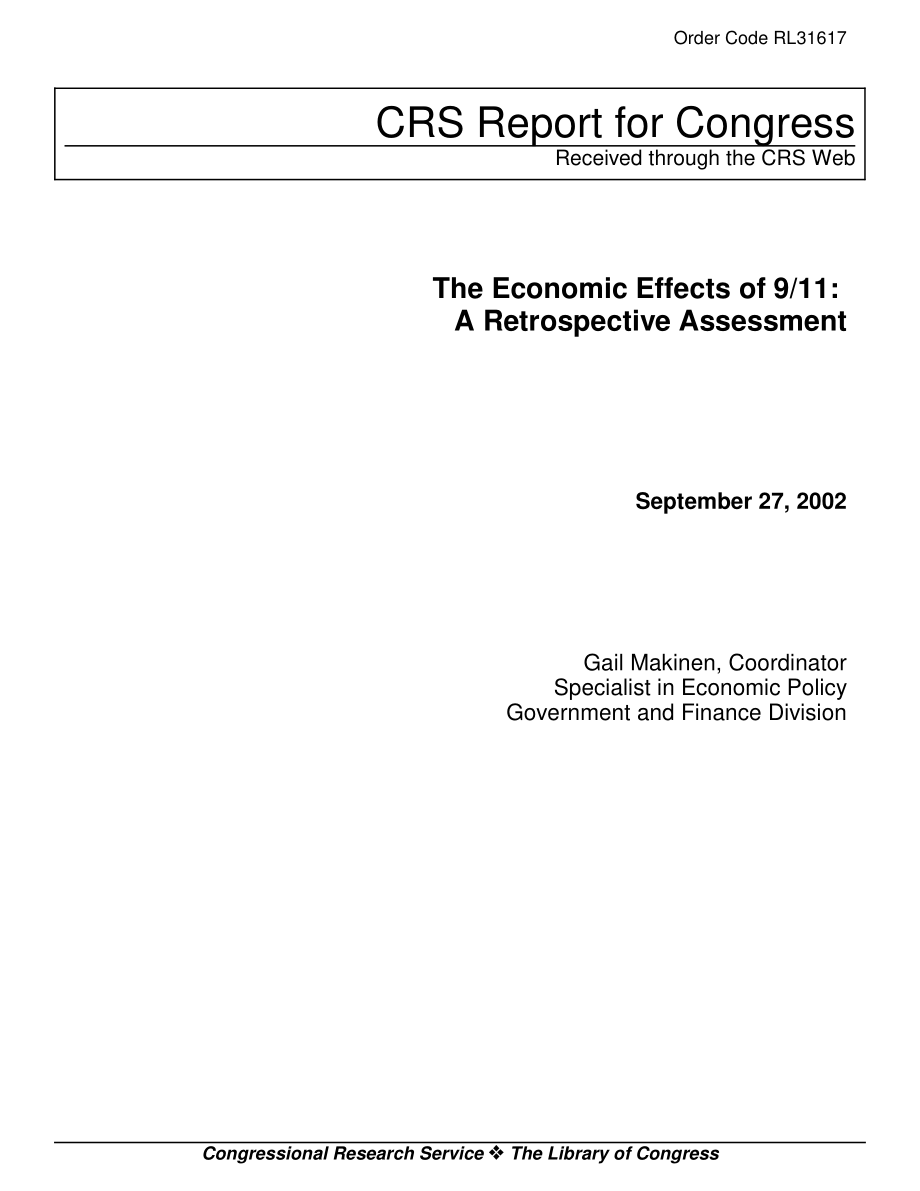 [20020927]RL31617_9·11的经济影响：回顾性评估.pdf_第1页