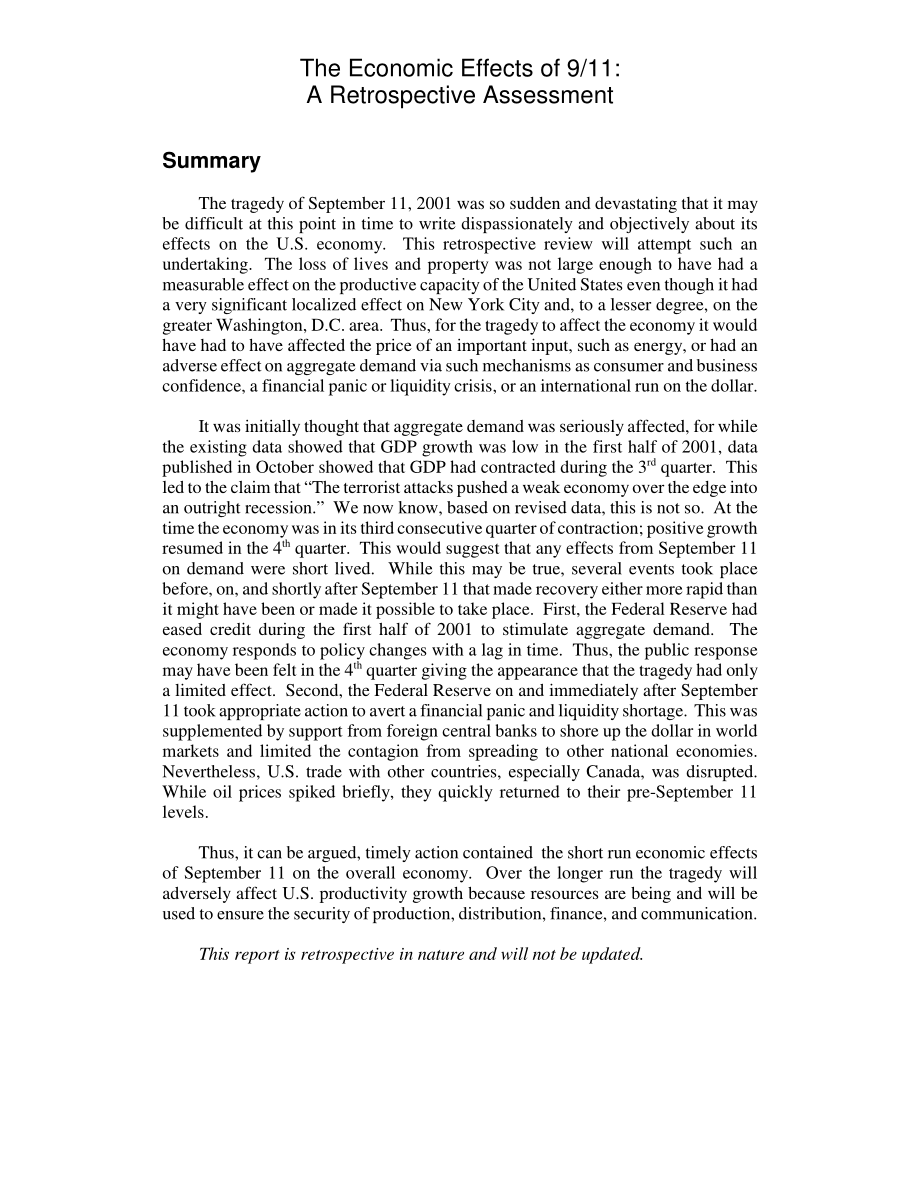 [20020927]RL31617_9·11的经济影响：回顾性评估.pdf_第2页