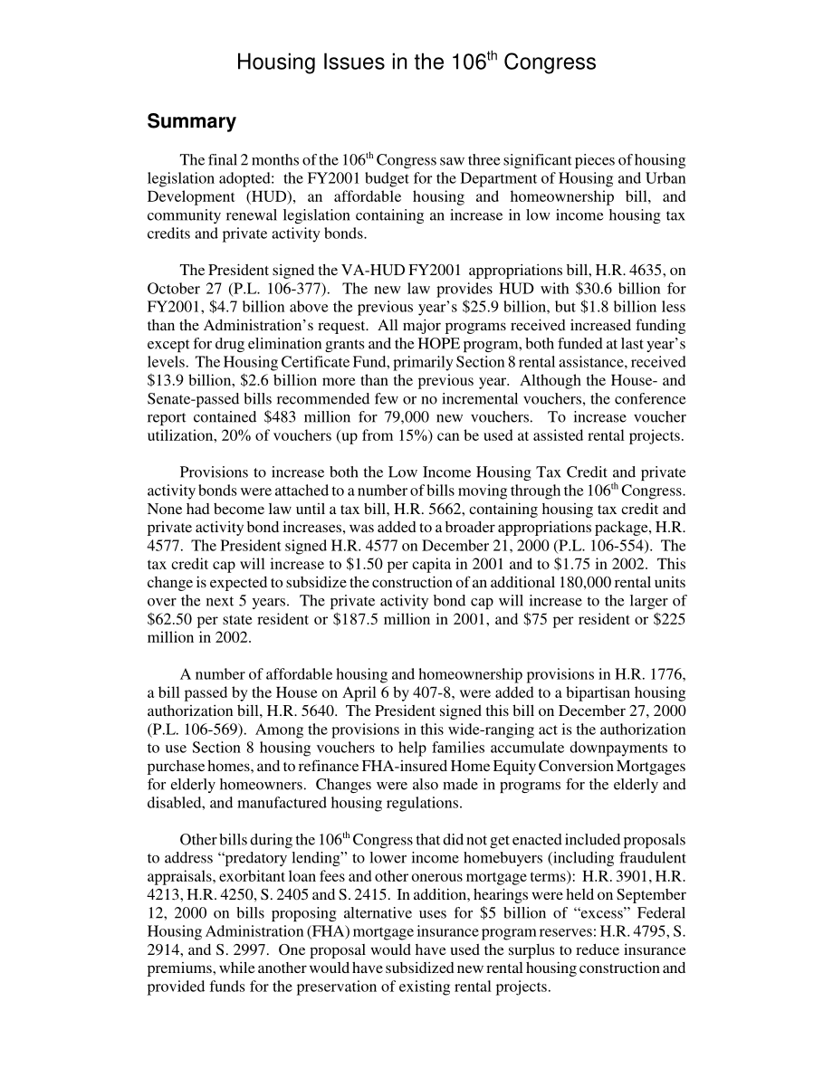 [20010122]RL30446_第106届国会的住房问题.pdf_第2页