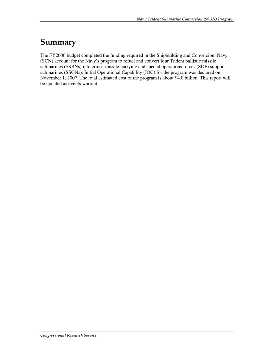 [20081002]RS21007_海军三叉戟潜艇改装（SSGN）计划：国会背景和议题.pdf_第2页