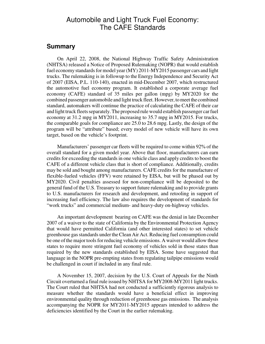 [20080507]RL33413_汽车和轻型卡车燃油经济性：CAFE标准.pdf_第2页