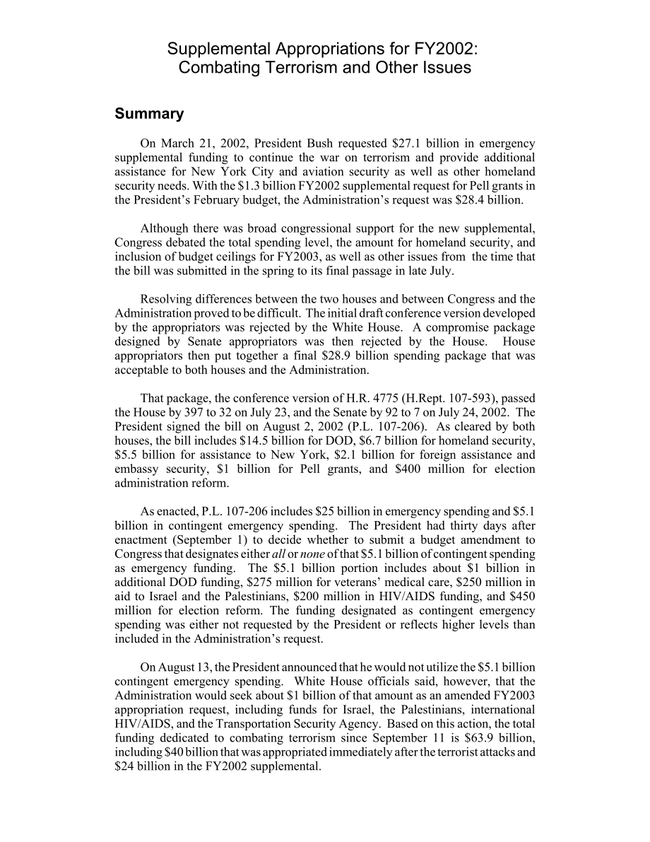 [20020830]RL31406_2002财年追加拨款：打击恐怖主义和其他问题.pdf_第2页