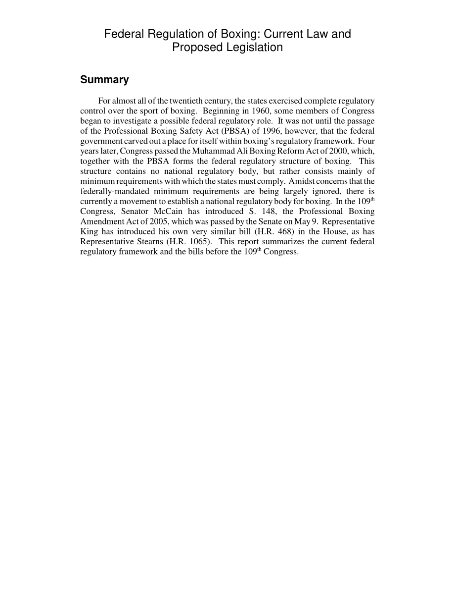 [20050720]RL32280_拳击联邦法规：现行法律和拟议立法.pdf_第2页