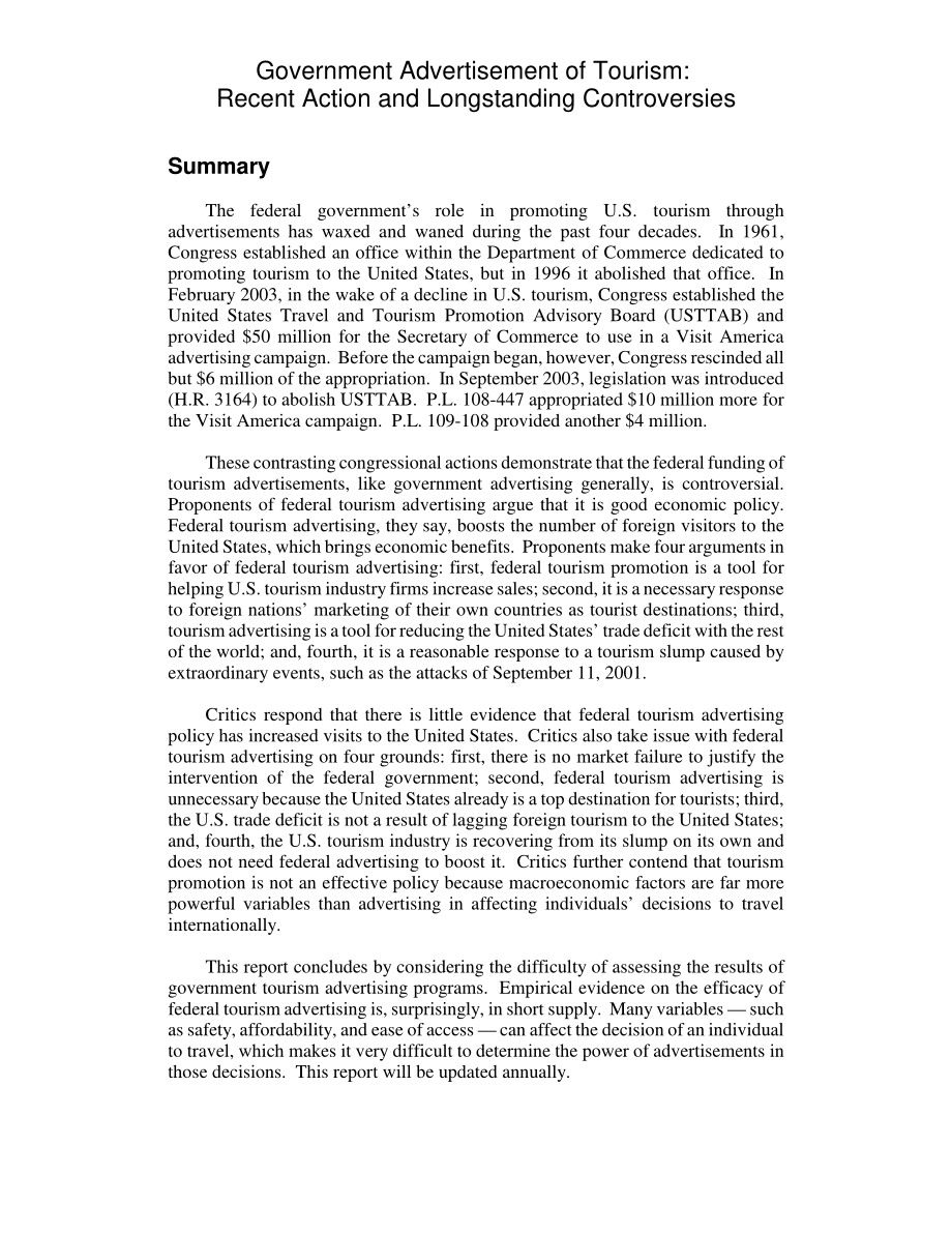 [20051228]RL32647_政府旅游广告：近期行动和长期争议.pdf_第2页