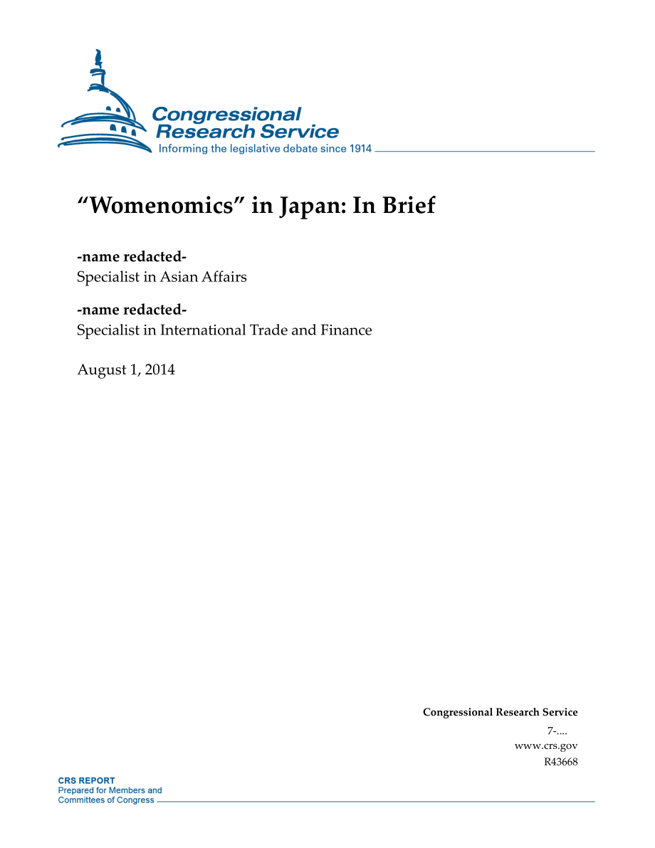 [20140801]R43668_日本的“女性经济学”：简言之.pdf_第1页