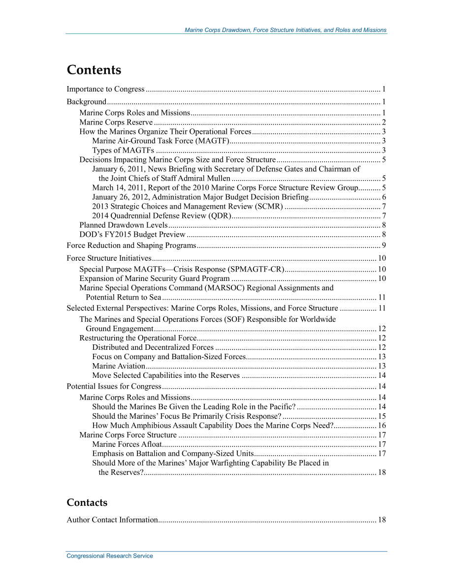 [20140228]R43355_海军陆战队缩编、部队结构计划、角色和任务：国会背景和议题.pdf_第3页