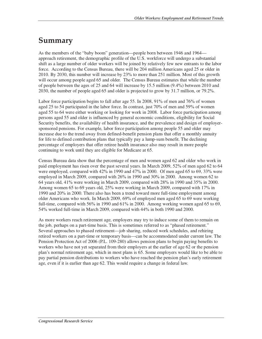 [20090916]RL30629_老年工人：就业和退休趋势.pdf_第2页