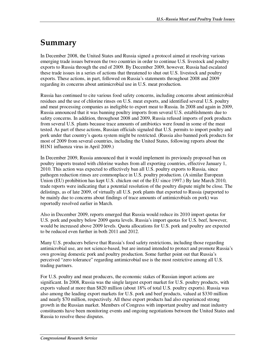 [20100402]RS22948_美俄肉类和家禽贸易问题.pdf_第2页