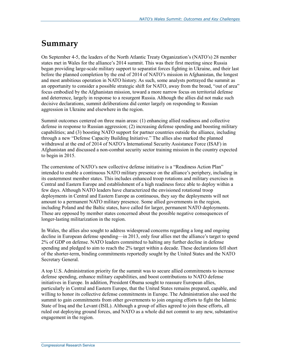 [20140908]R43698_北约威尔士峰会：成果和主要挑战.pdf_第2页