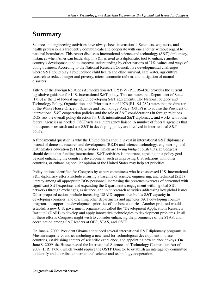 [20090729]RL34503_科学、技术和美国外交：国会背景和议题.pdf_第2页
